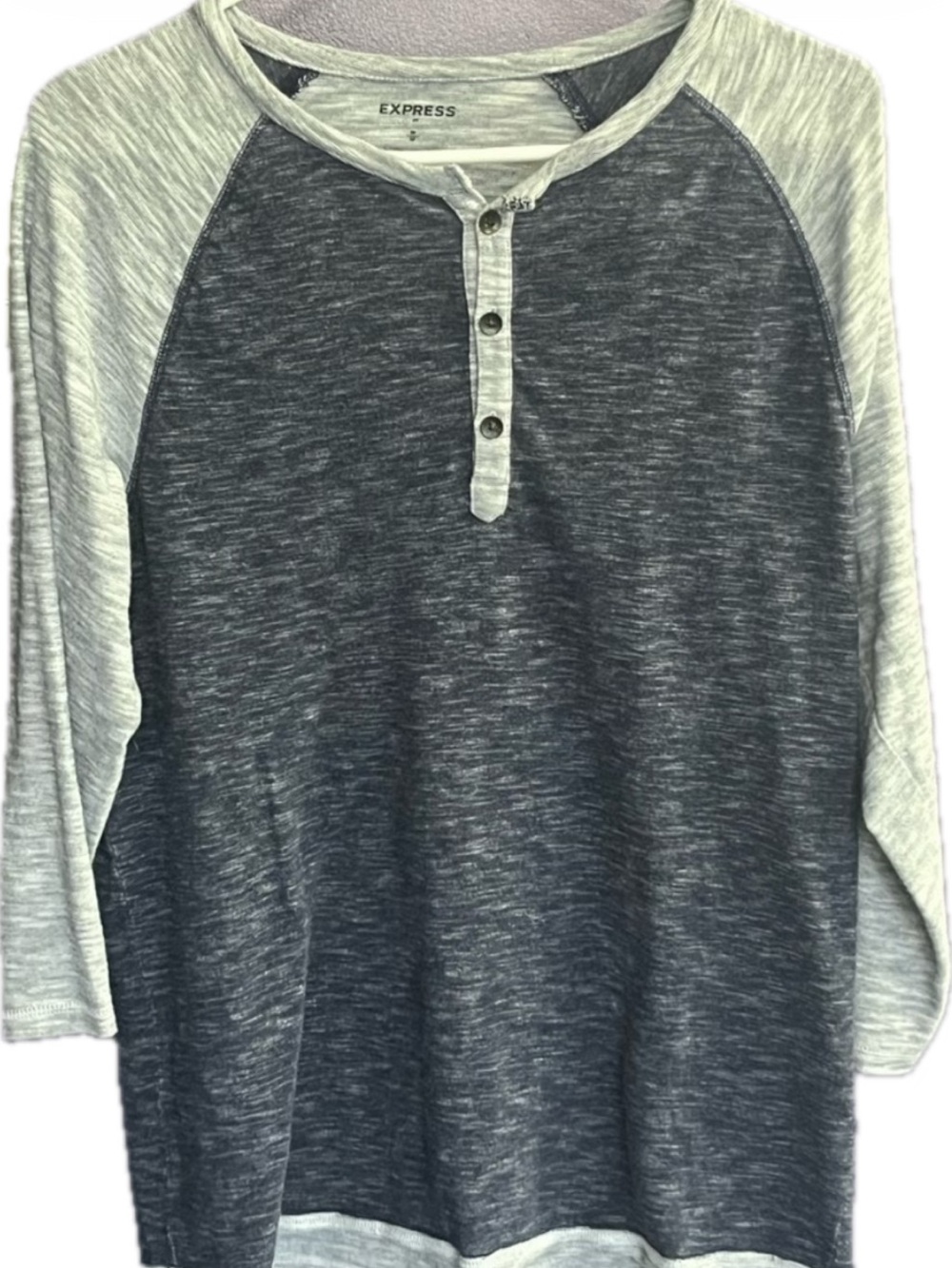 Express blue gray mens jersey short sleeve tee Golf shirt crew neck button shirt